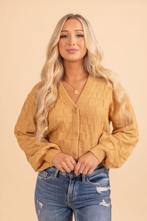 Yellow womans cropped sweater