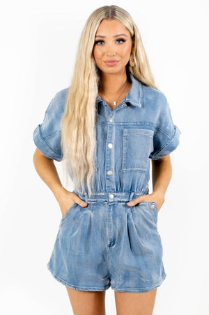 Utility Denim Romper from Bella Ella Boutique.