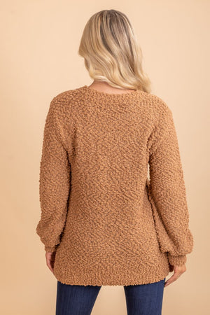 brown oversized fall sweater for women