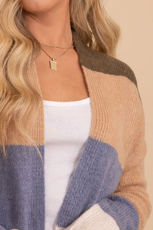 neutral color long length sweater cardigan