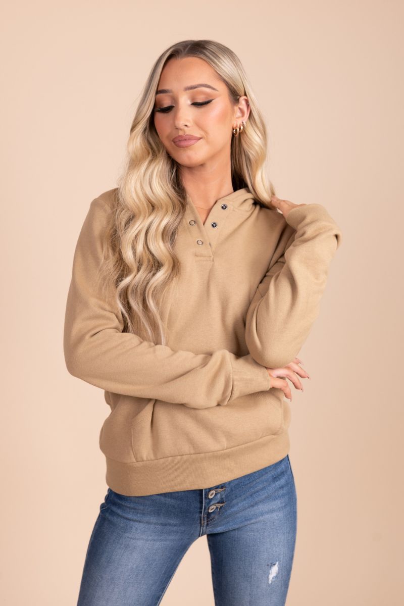 light brown long sleeve hoodie