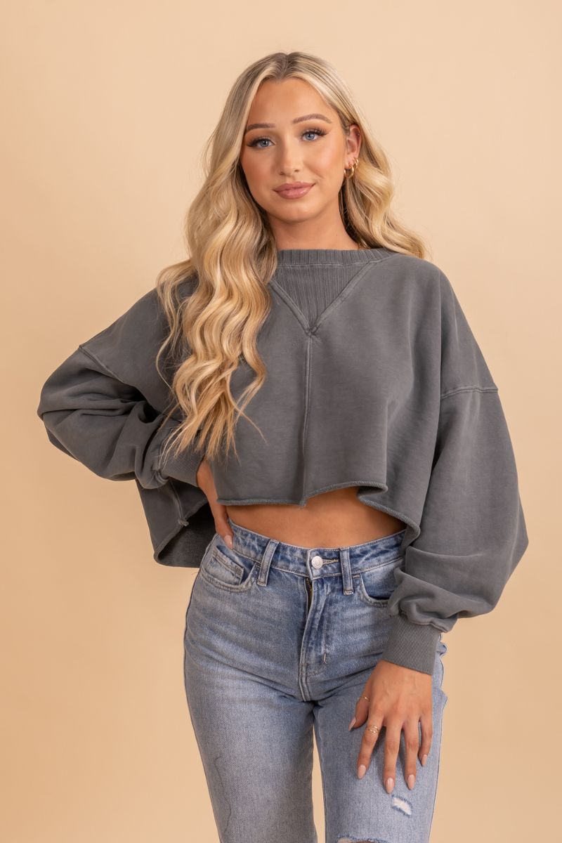 Keep Going Cropped Pullover Sweater