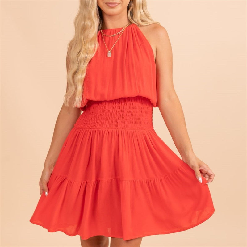 Smocked Halter Neck Dress | 2 Colors