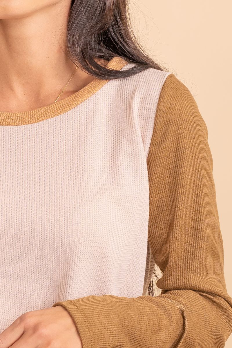 white and yellow color block top