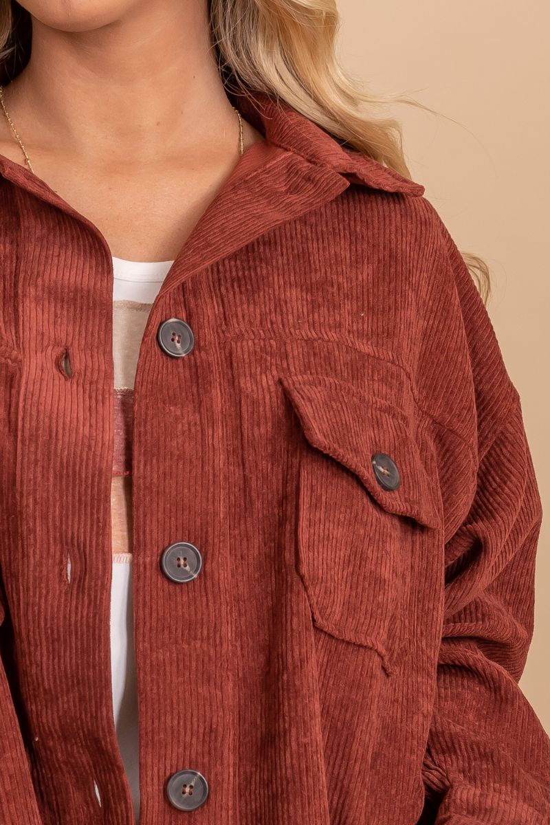 Everything Changes Corduroy Shacket | Bella Ella Boutique