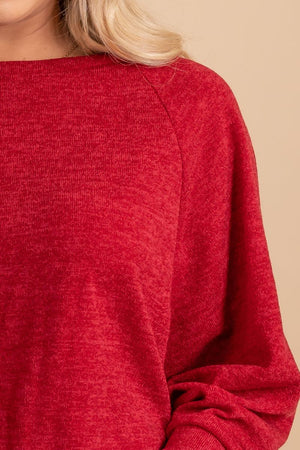 red long sleeve high quality long sleeve top 