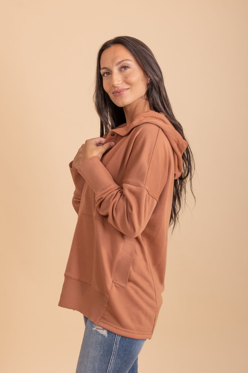 high quality brown long sleeve pullover