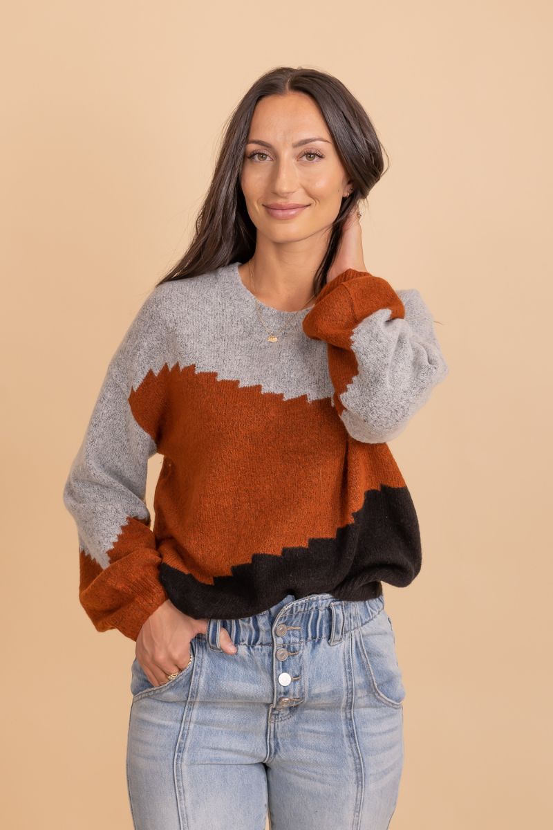 Find The Balance Color Block Sweater