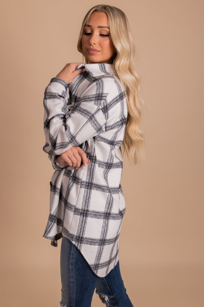 black and white plaid oversized shacked for fall and winter 2021