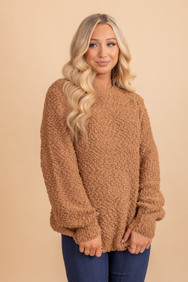 Don't Mention It Popcorn Knit Sweater