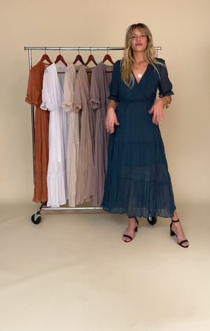 Try-On Video of On The List Ruched Maxi Dress from Bella Ella Boutique