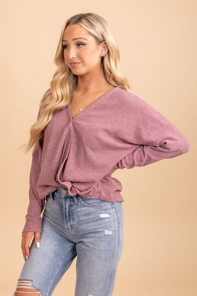 Ribbed oversized button up top