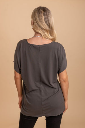 short sleeve oversized dark gray shirt