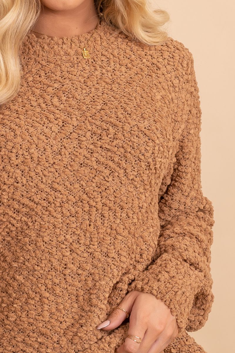 long sleeve brown oversized sweater