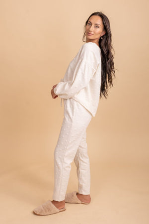 comfortable fit long sleeve matching set