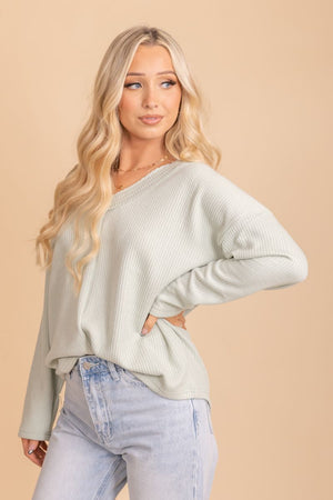 knit light green top