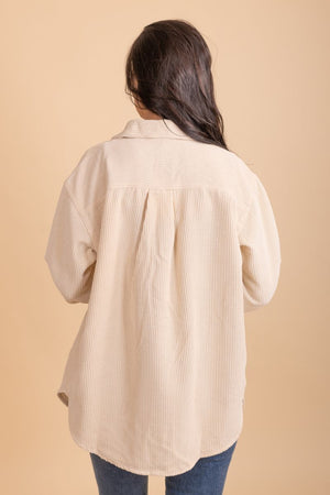 high quality collared button up corduroy jacket