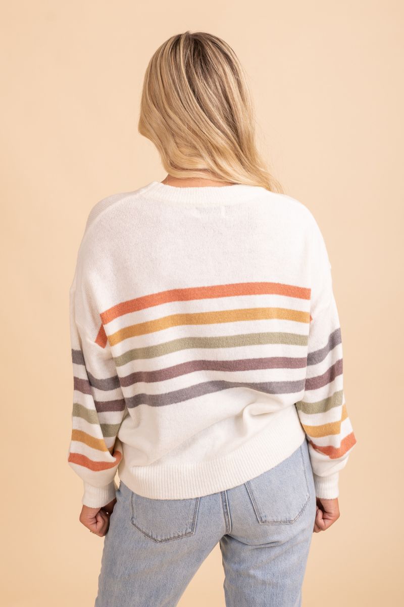 oversized long sleeve soft striped sweater