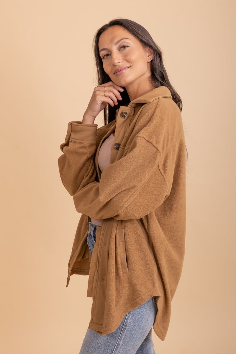 brown button up high quality jacket