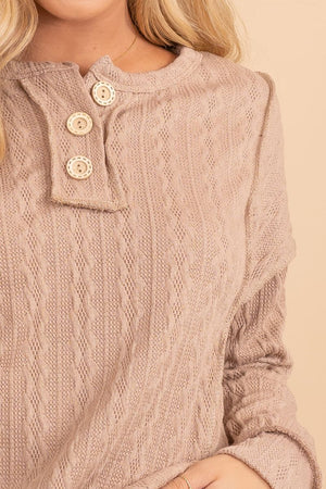 partly button up long sleeve sweater 