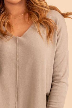 front seem long sleeve oversized top
