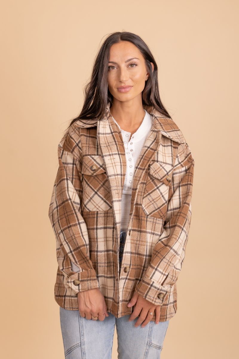 brown button up high quality jacket