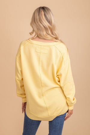 oversized high quality long sleeve yellow top