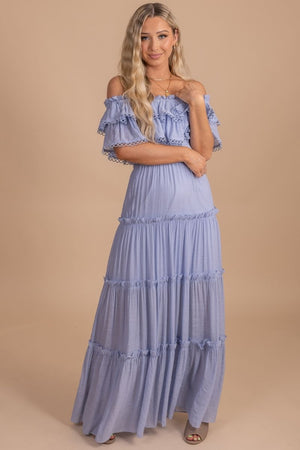 boutique maxi dress with ruffles