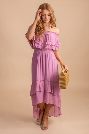 Off shoulder pink dress 