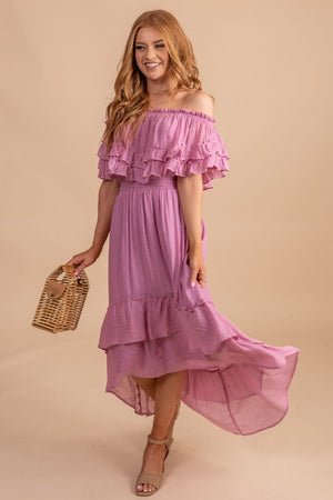 Flowy boutique women's dress with smocked waistband