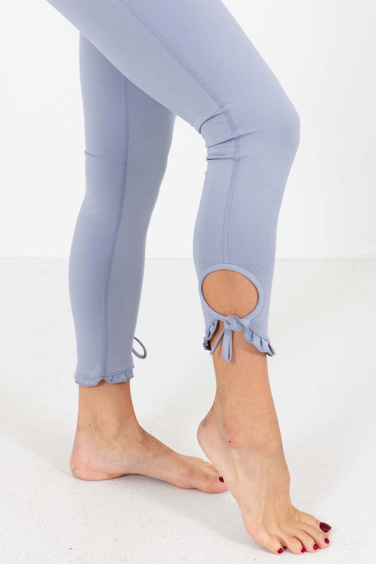 Light Blue High Waisted Style Boutique Active Leggings for Women