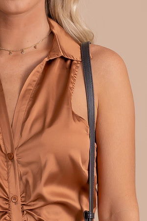 collared v-neck button down silk mini dress