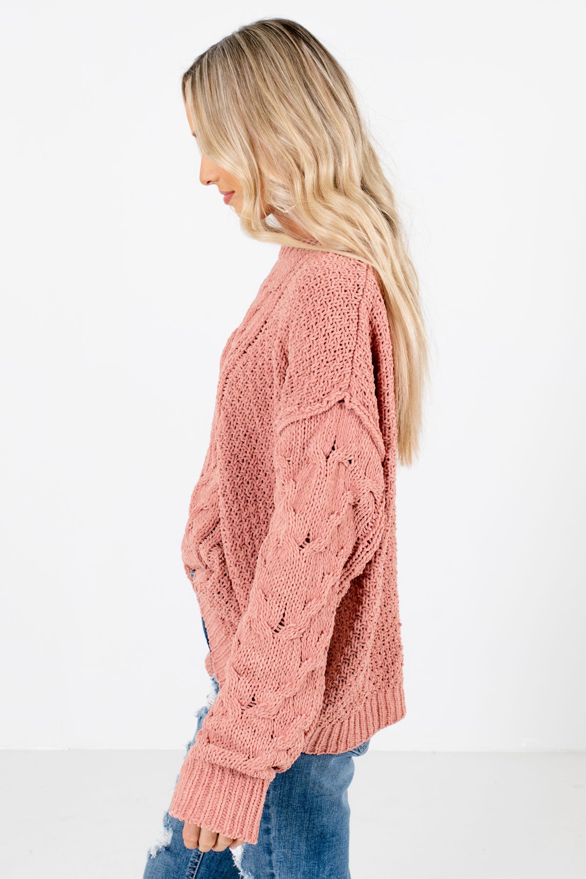 Coral hot sale knit sweater