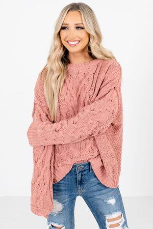 Coral Relaxed Oversized Fit Boutique Sweaters for Women