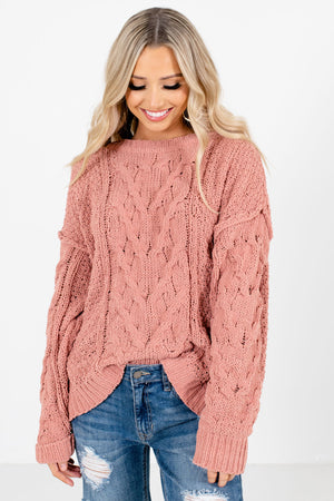 Women's Coral Long Sleeve Boutique Sweater