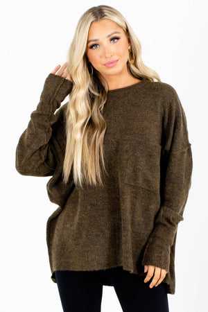 Olive Cute and Comfortable Boutique Sweaters for Women