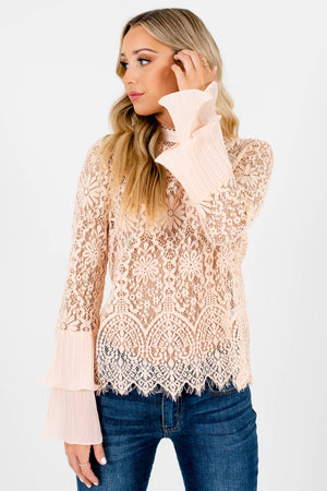 Peach Pink Cute and Comfortable Boutique Tops for Women