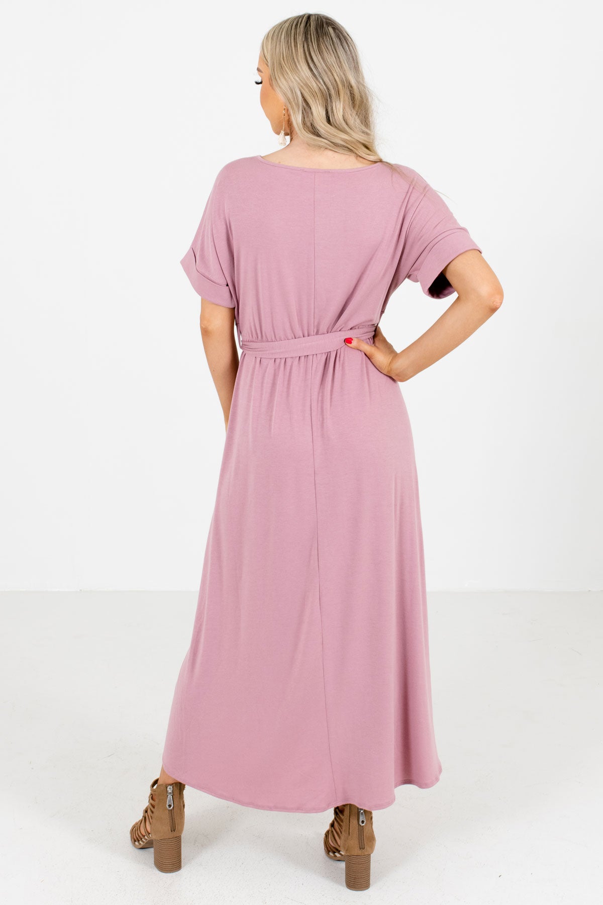 Women's Pink High-Low Hem Boutique Maxi Dress