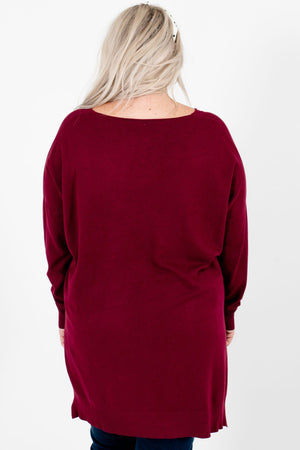 Women’s Burgundy Center Seam Boutique Sweater