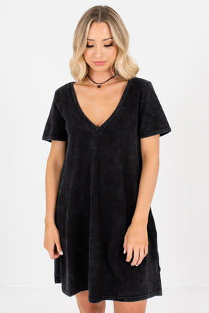 Women's Black Boutique Mini Dresses with Pockets