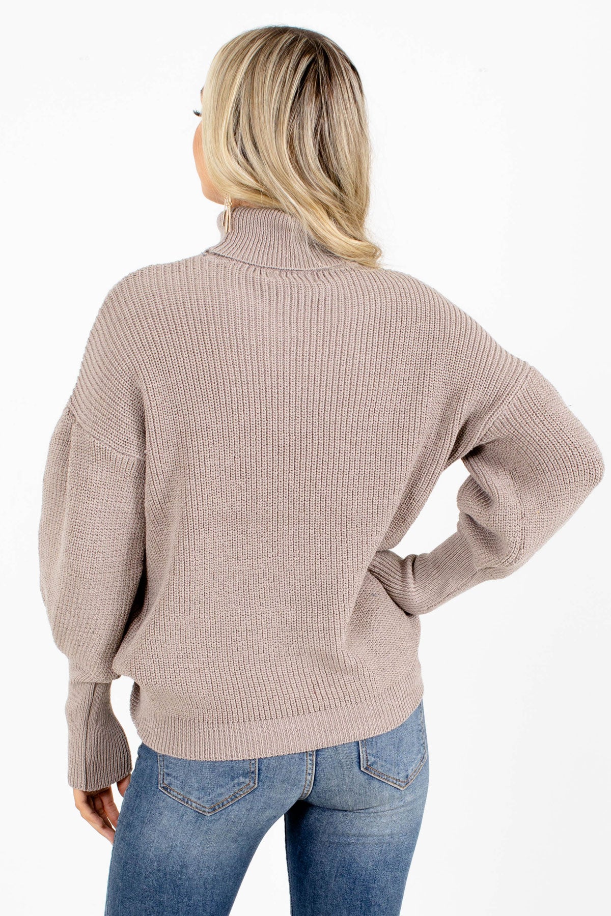 Brown High-Quality Knit Material Boutique Sweaters for Women