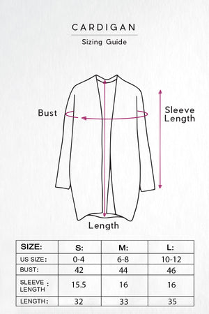 Cardigan Sizing Guide