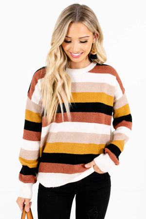 Women's Cream Long Sleeve Boutique Sweaters