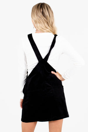 Women's Black Button-Up Front Boutique Mini Dress