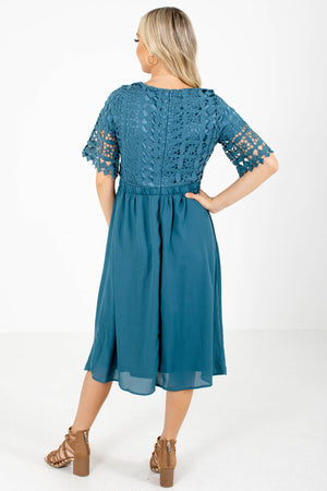 Women's Blue Special Occasion Boutique Midi Dress