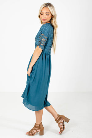 Blue Cute and Comfortable Boutique Midi Dresses for Women