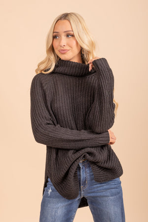 Waffle knit shop cowl neck sweater