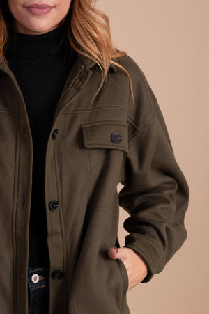 Central Park Button Front Shacket