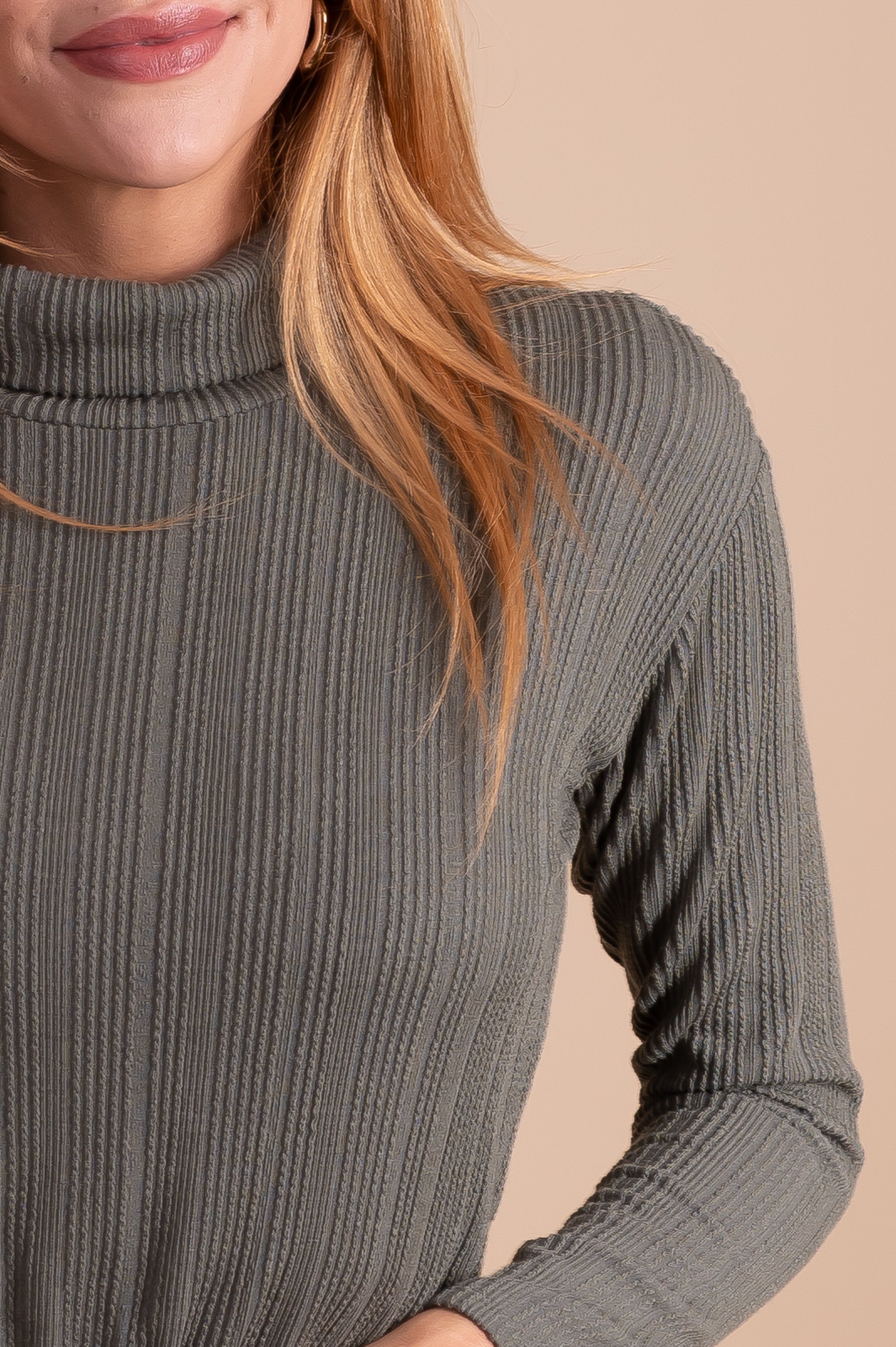 holiday ribbed turtleneck top