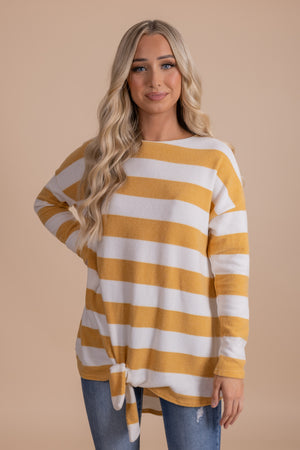 Oh So Sweet Mustard Striped Top